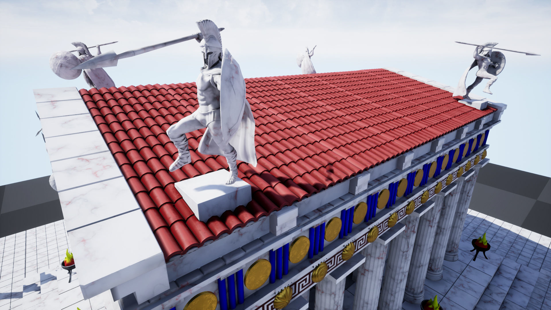 Modular Greek-Spartan Temple game ready Low-poly 3D model_18