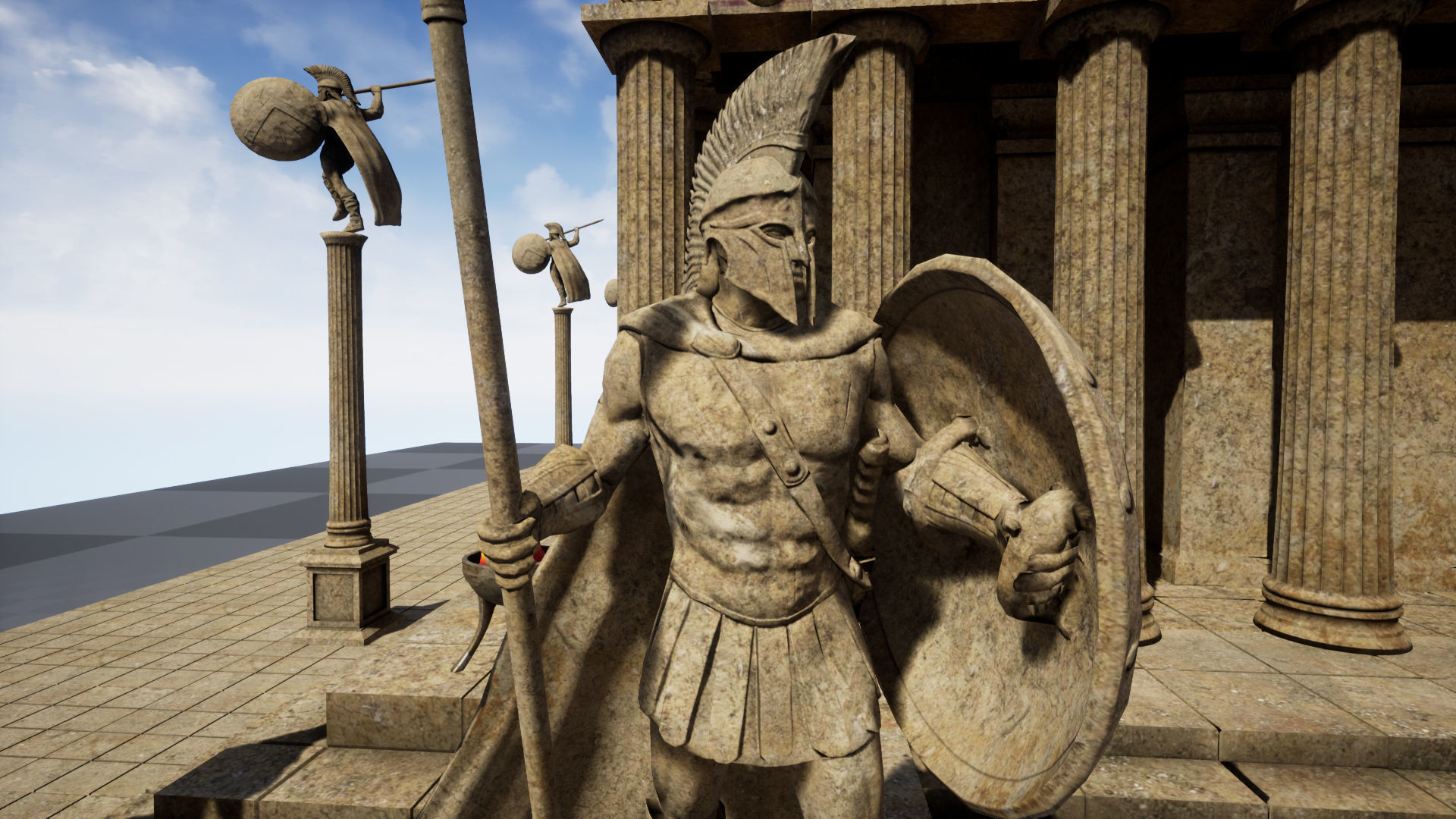 Modular Greek-Spartan Temple game ready Low-poly 3D model_14
