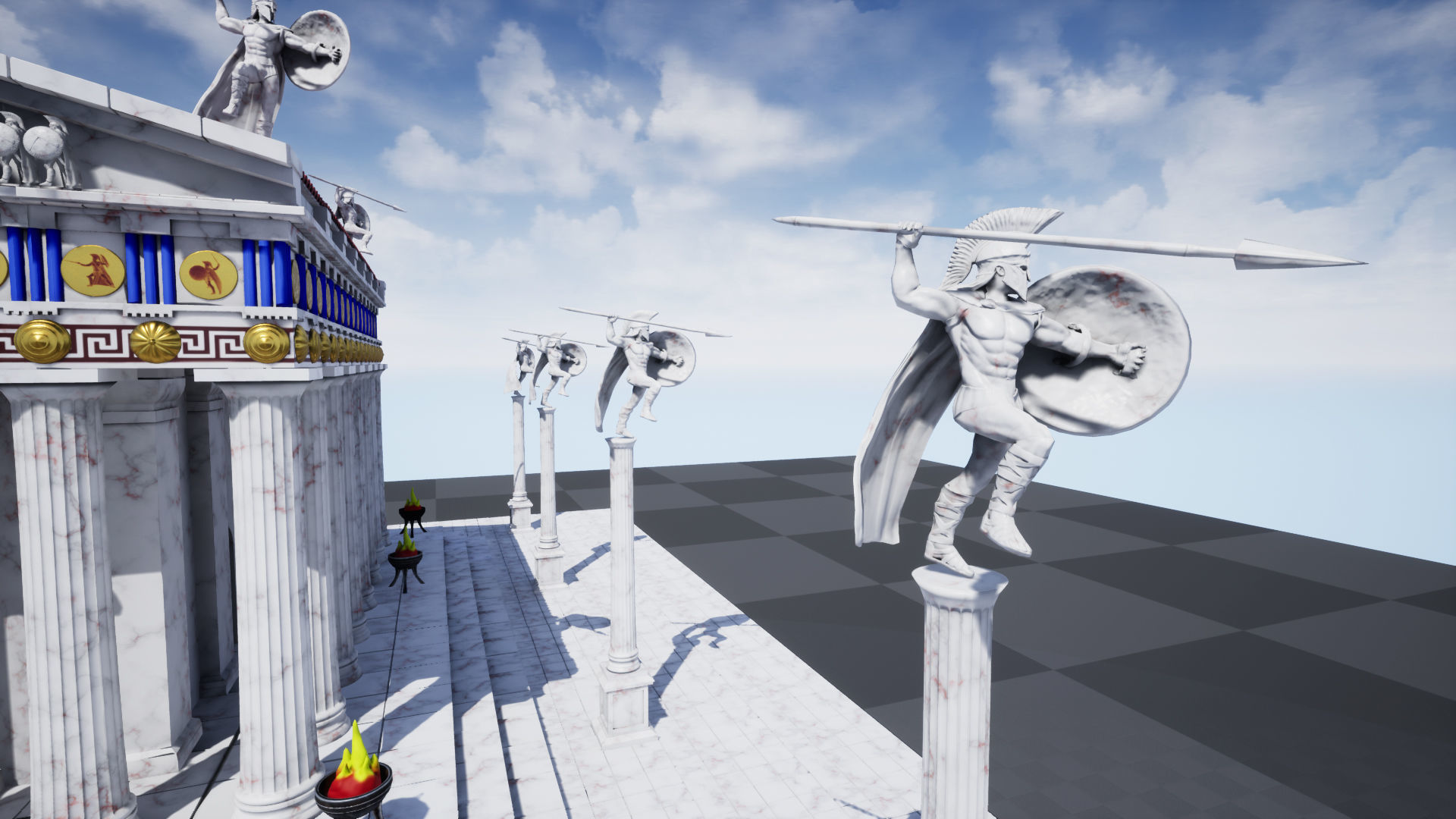 Modular Greek-Spartan Temple game ready Low-poly 3D model_11