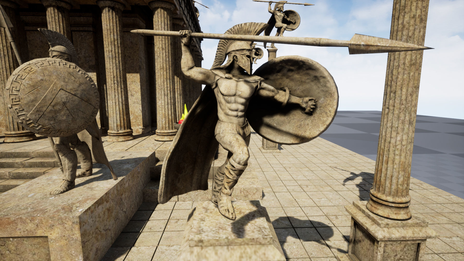 Modular Greek-Spartan Temple game ready Low-poly 3D model_15