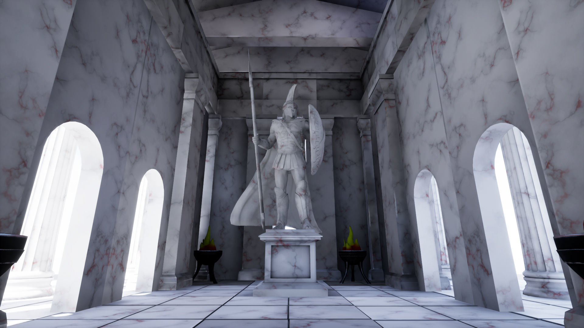 Modular Greek-Spartan Temple game ready Low-poly 3D model_21