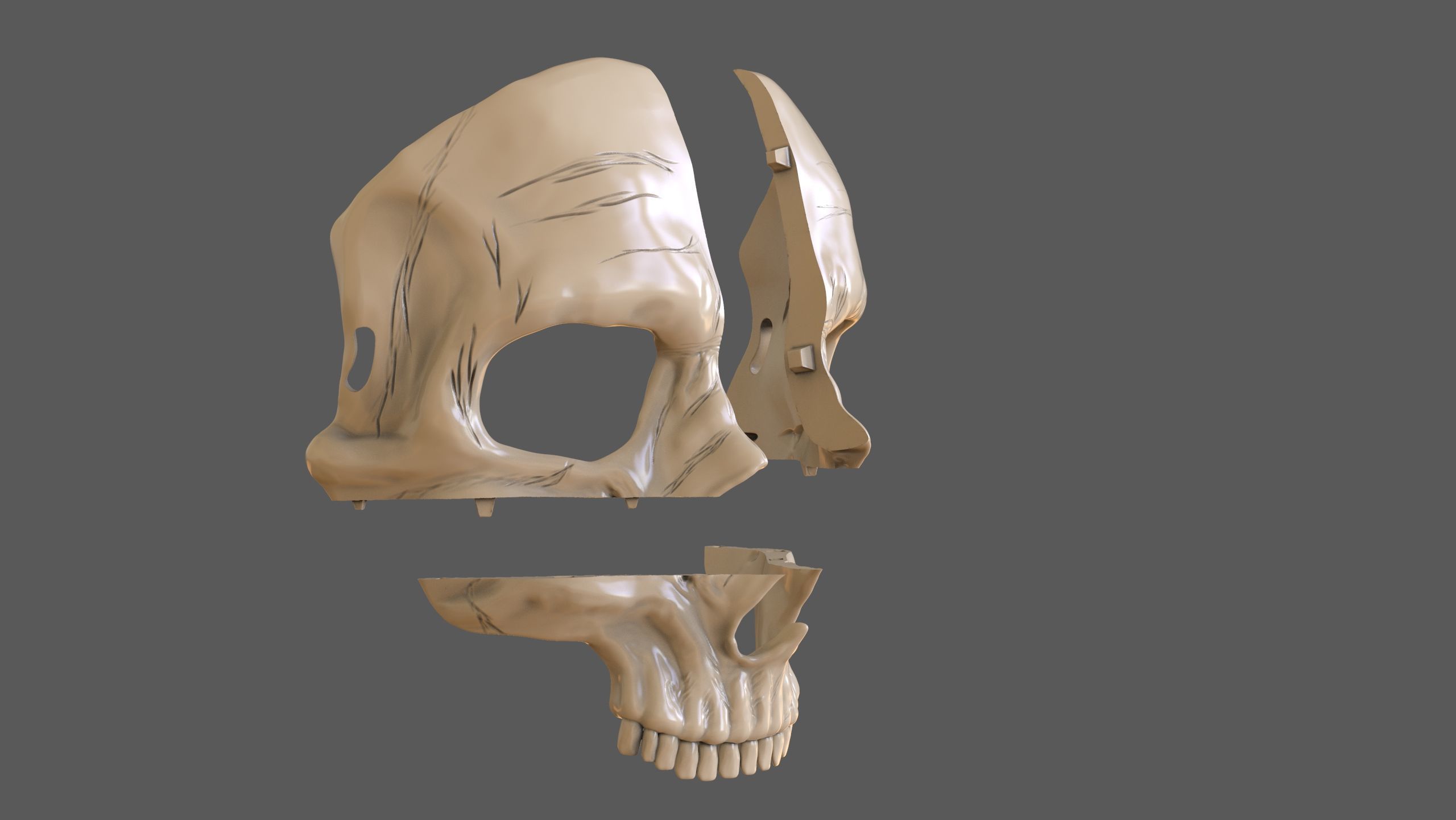 Skull Masks Pack 3 Horns 3D print model_15