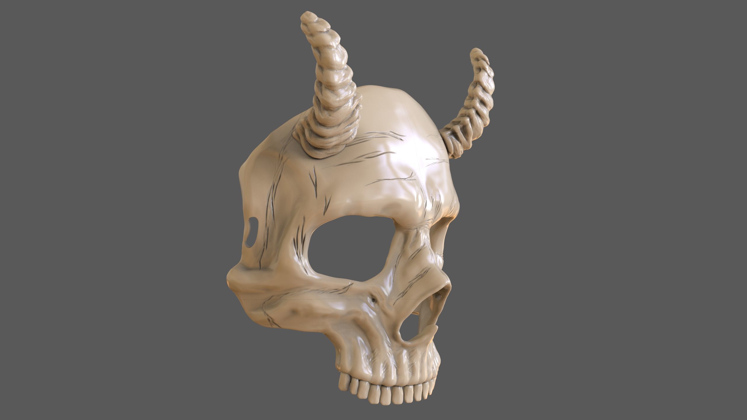 Skull Masks Pack 3 Horns 3D print model_8