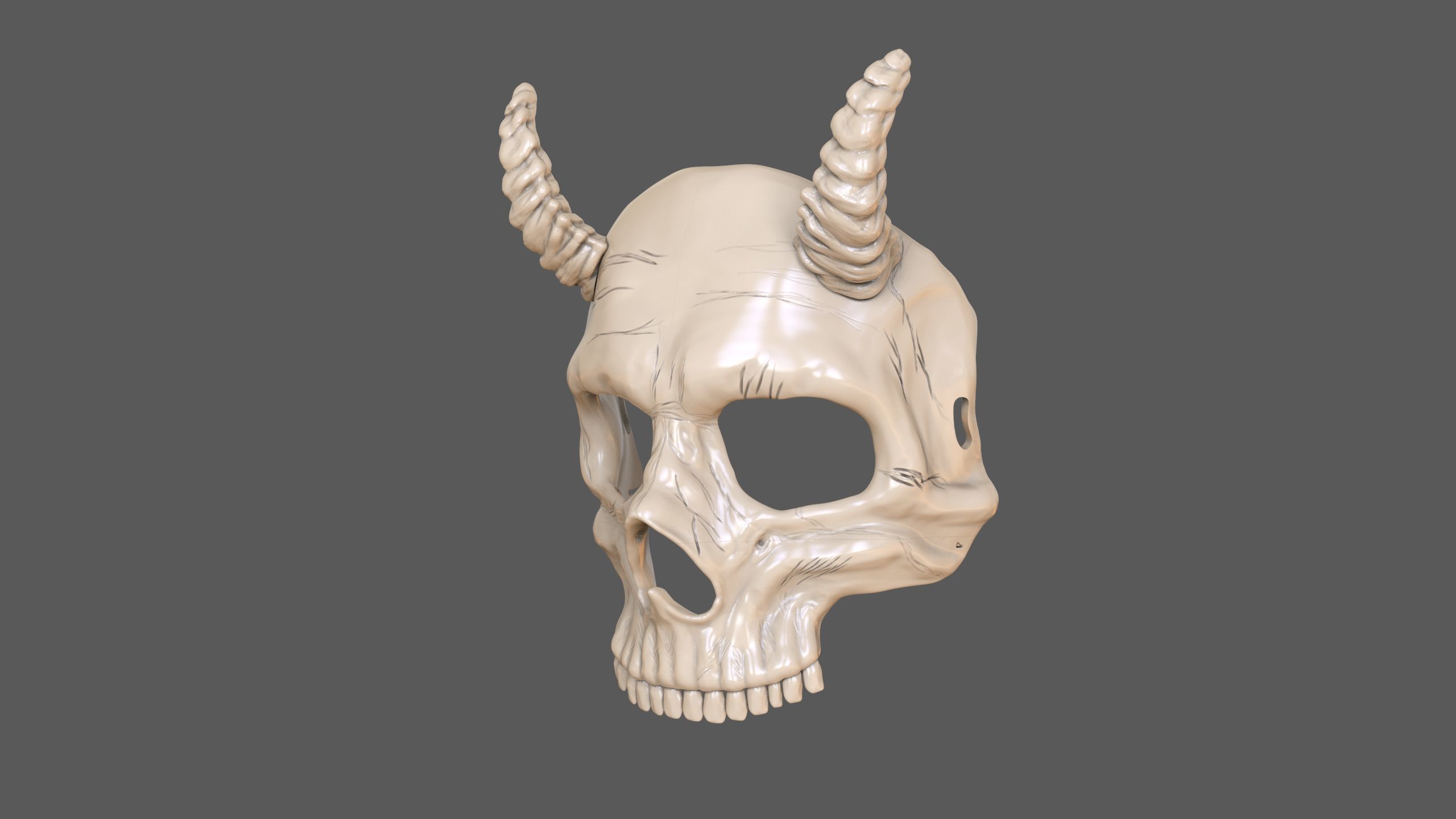 Skull Masks Pack 3 Horns 3D print model_7