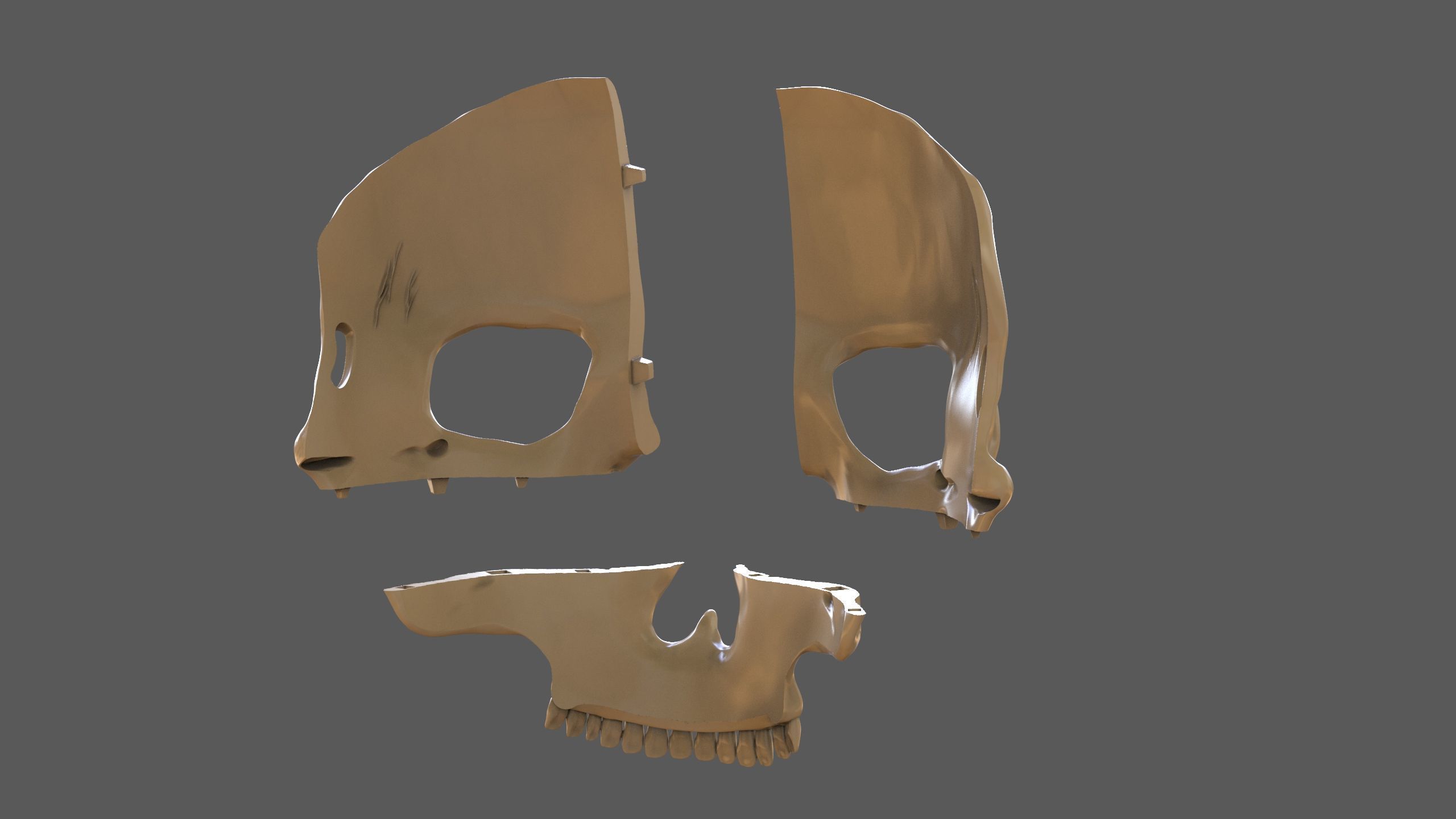 Skull Masks Pack 3 Horns 3D print model_16