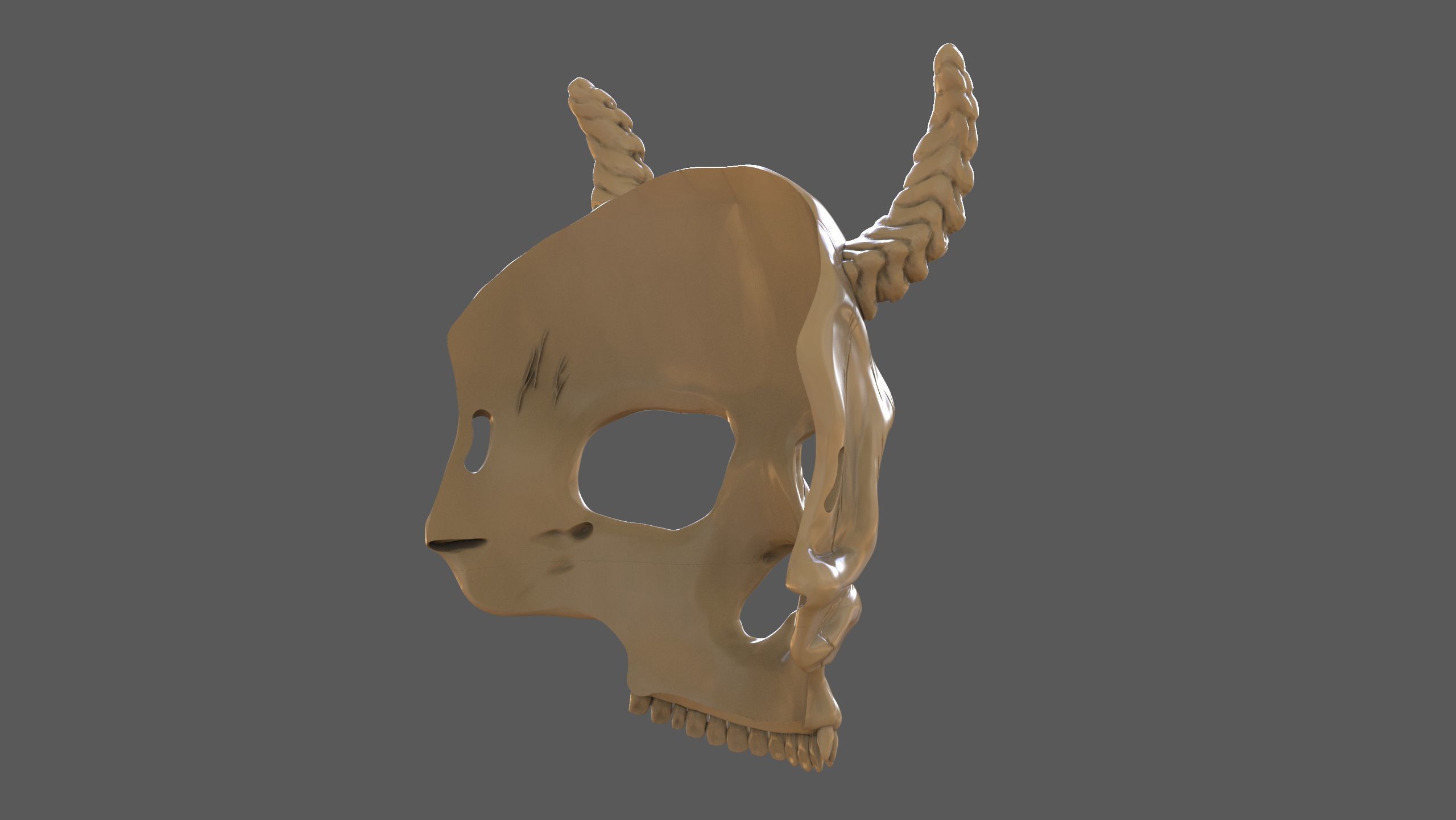 Skull Masks Pack 3 Horns 3D print model_9