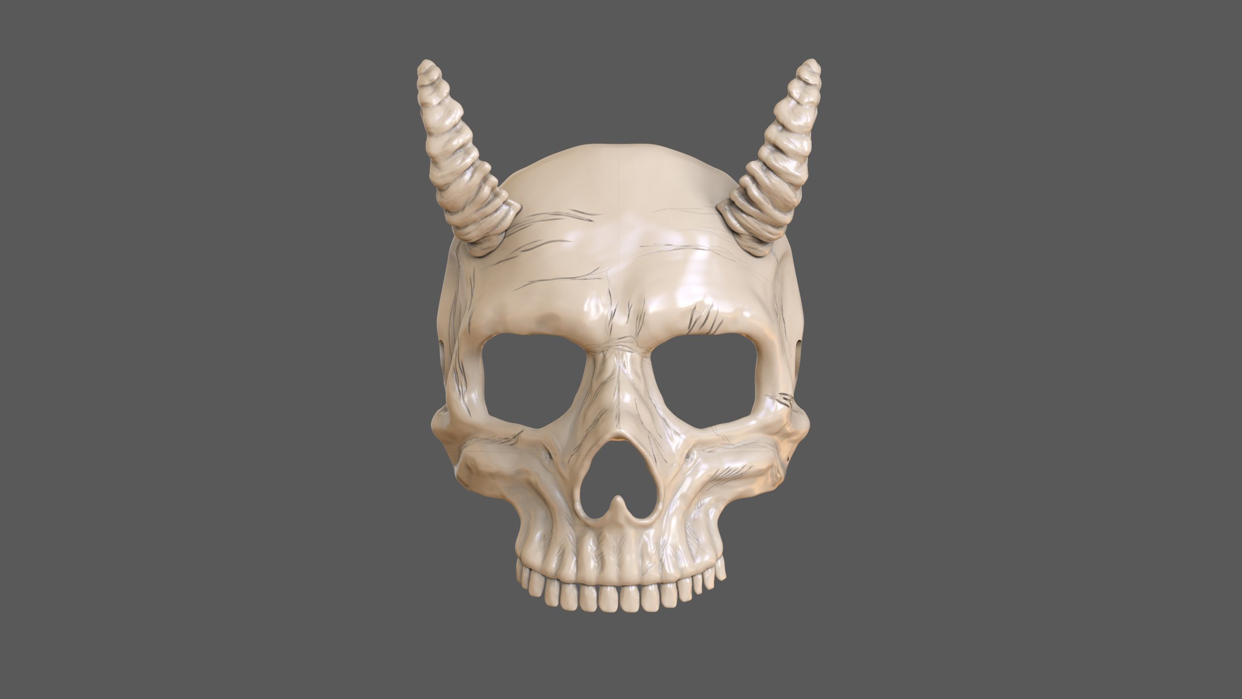 Skull Masks Pack 3 Horns 3D print model_6