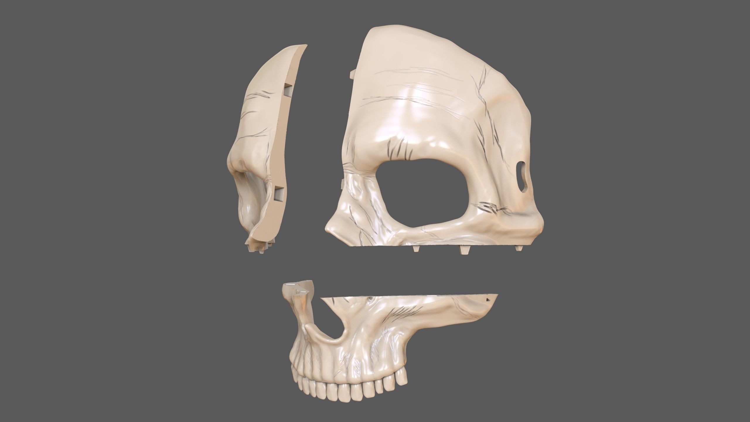 Skull Masks Pack 3 Horns 3D print model_14