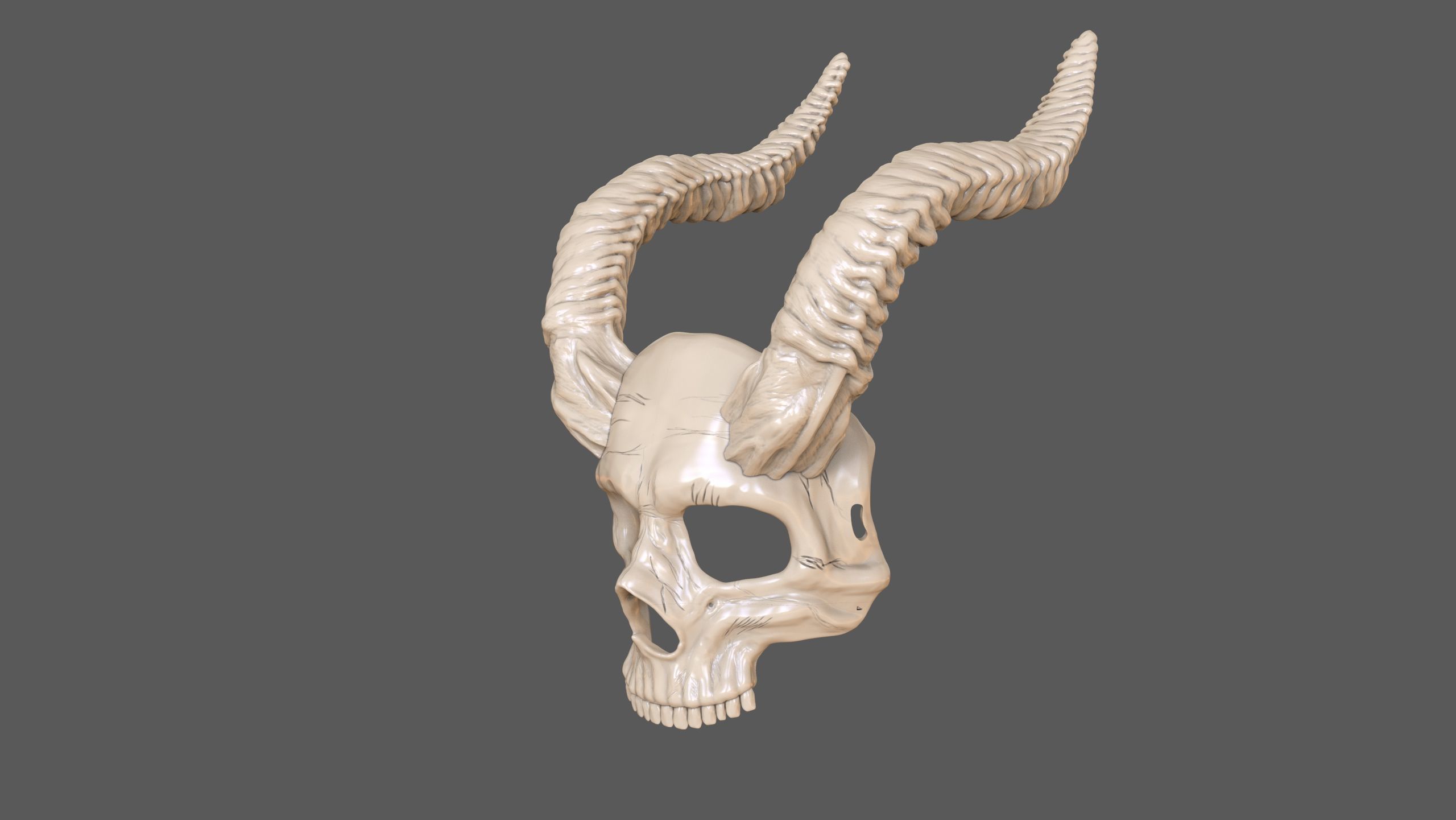 Skull Masks Pack 3 Horns 3D print model_11