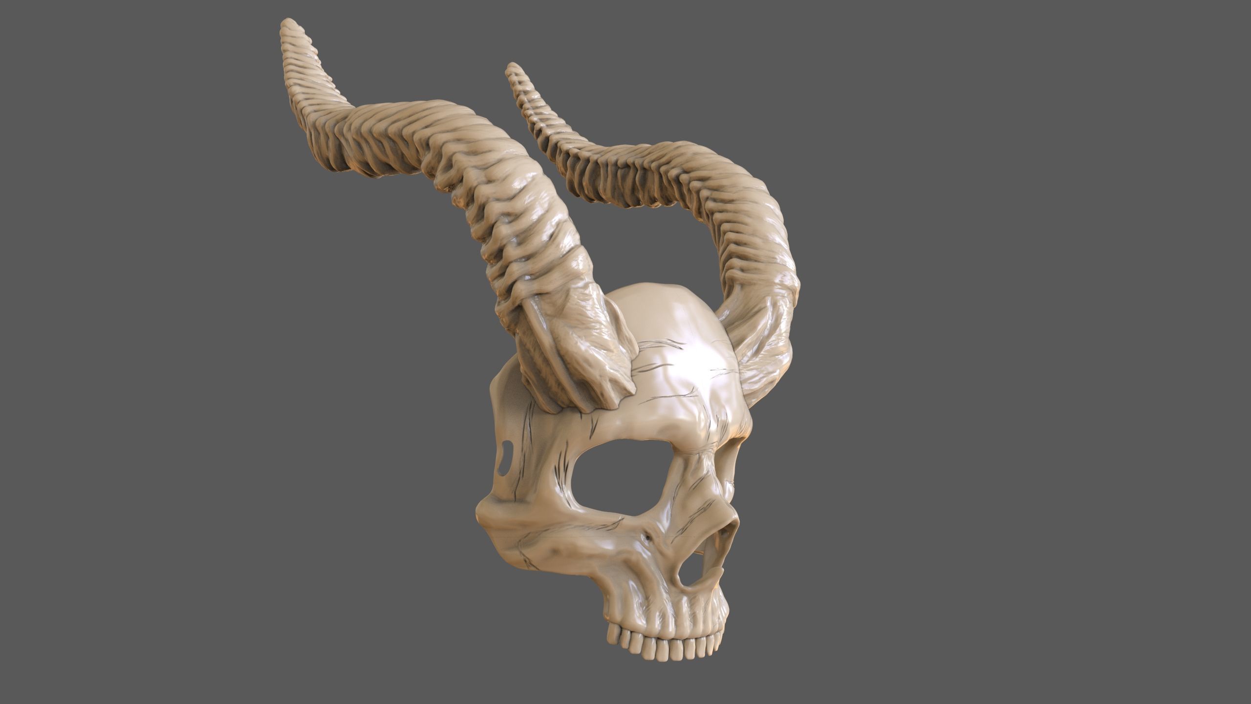Skull Masks Pack 3 Horns 3D print model_12