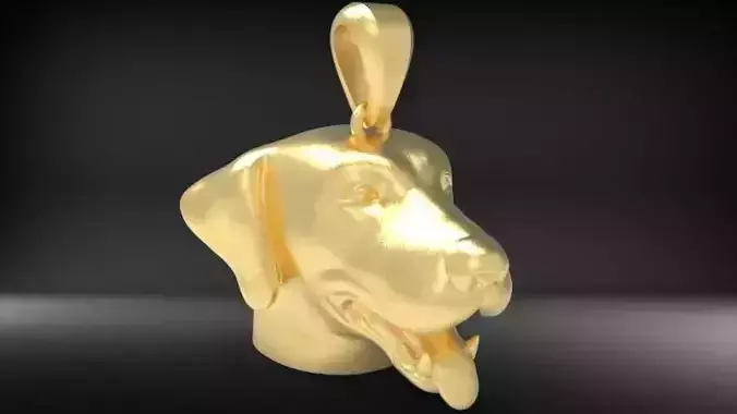 Panting  Dog Head  Pendant Necklace Jewelry