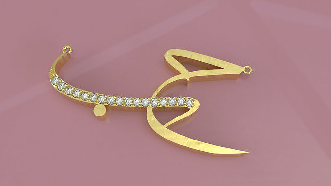 pendant Arabic love word 3D print model