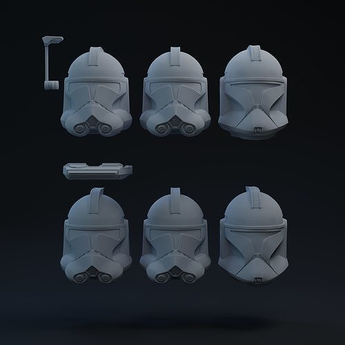 P1 Clone One-Twelfth Scale Helmets Moving Parts 3D print model