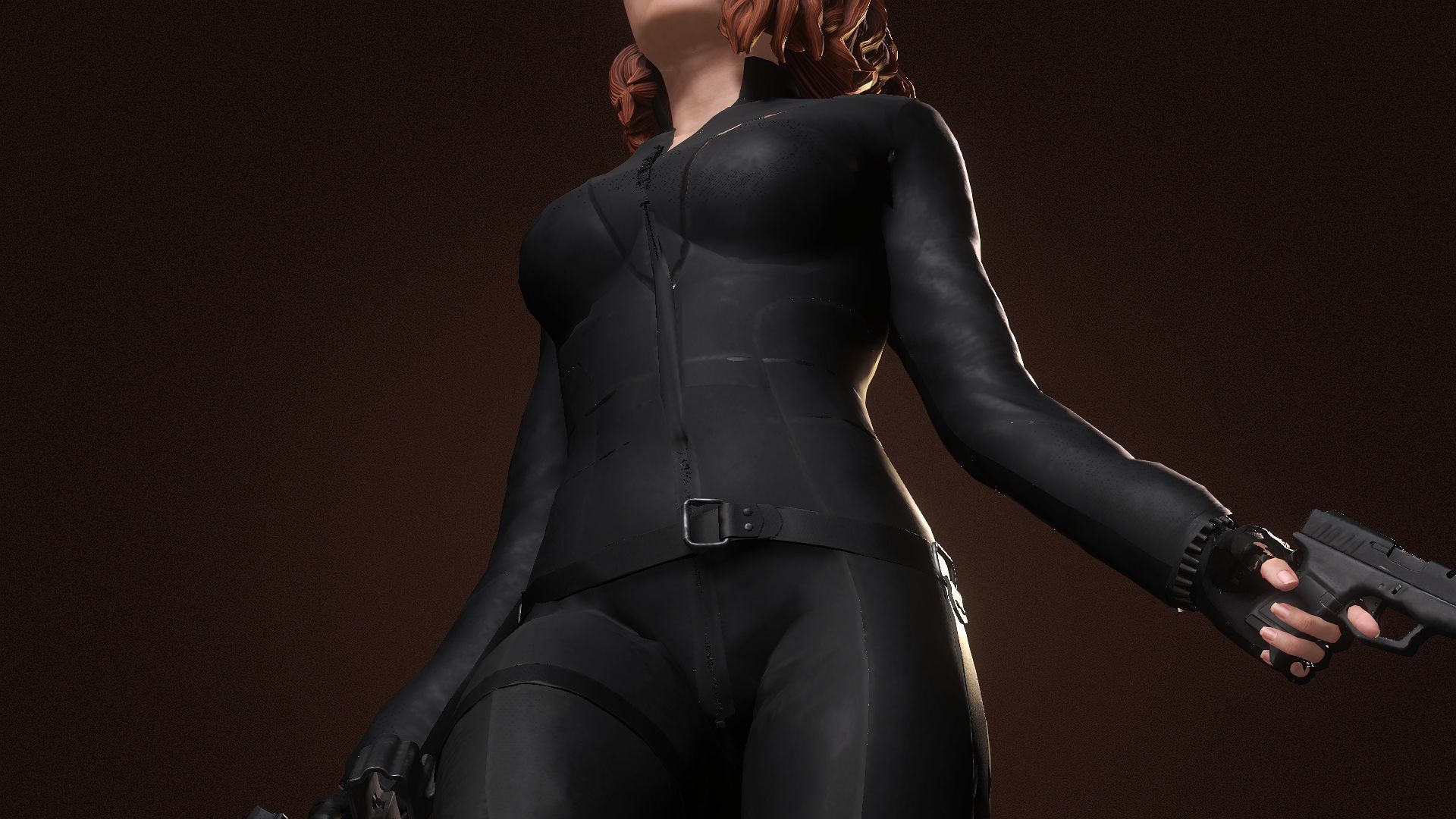 Black Widow Low-poly 3D model_5