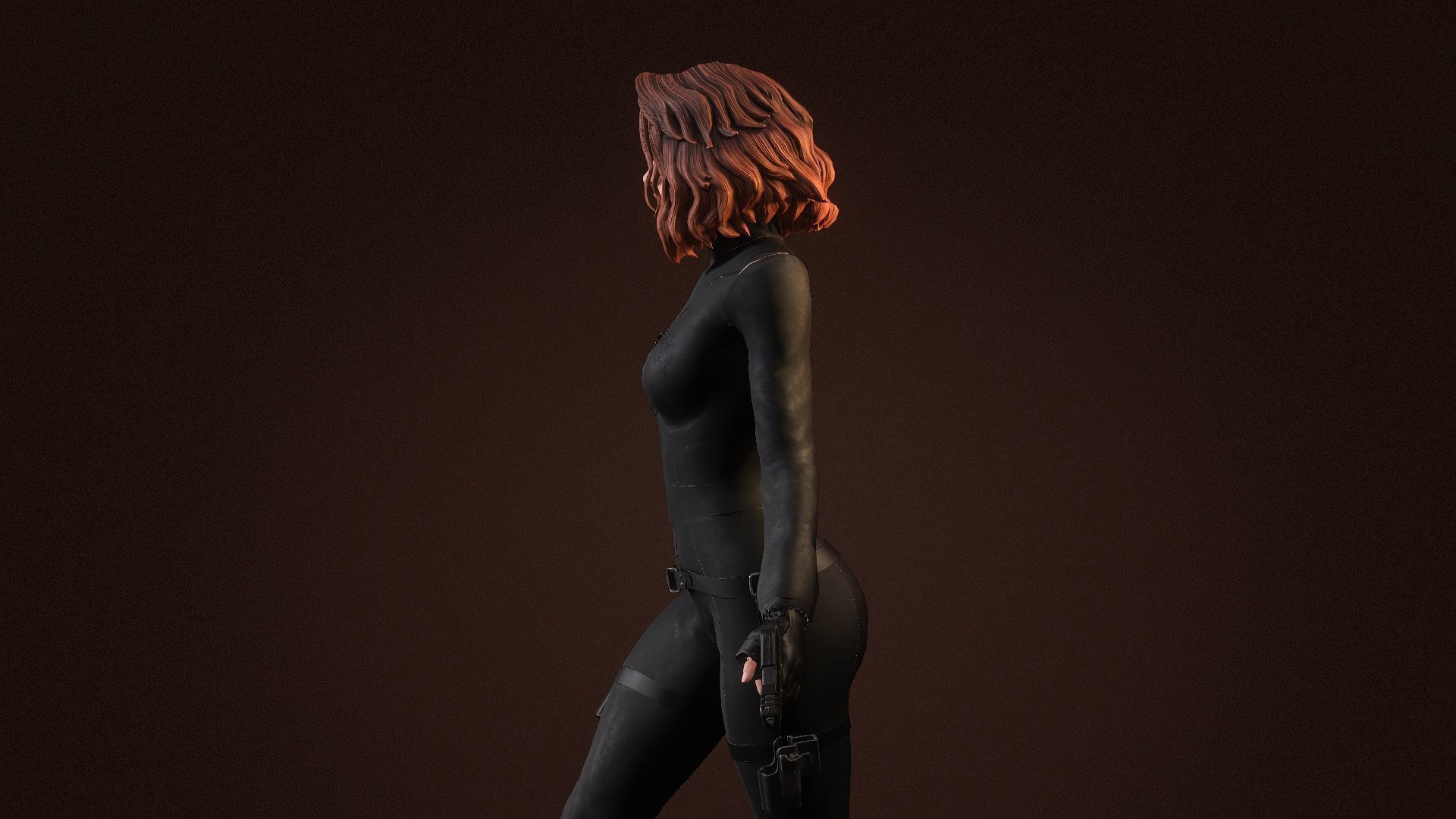 Black Widow Low-poly 3D model_6