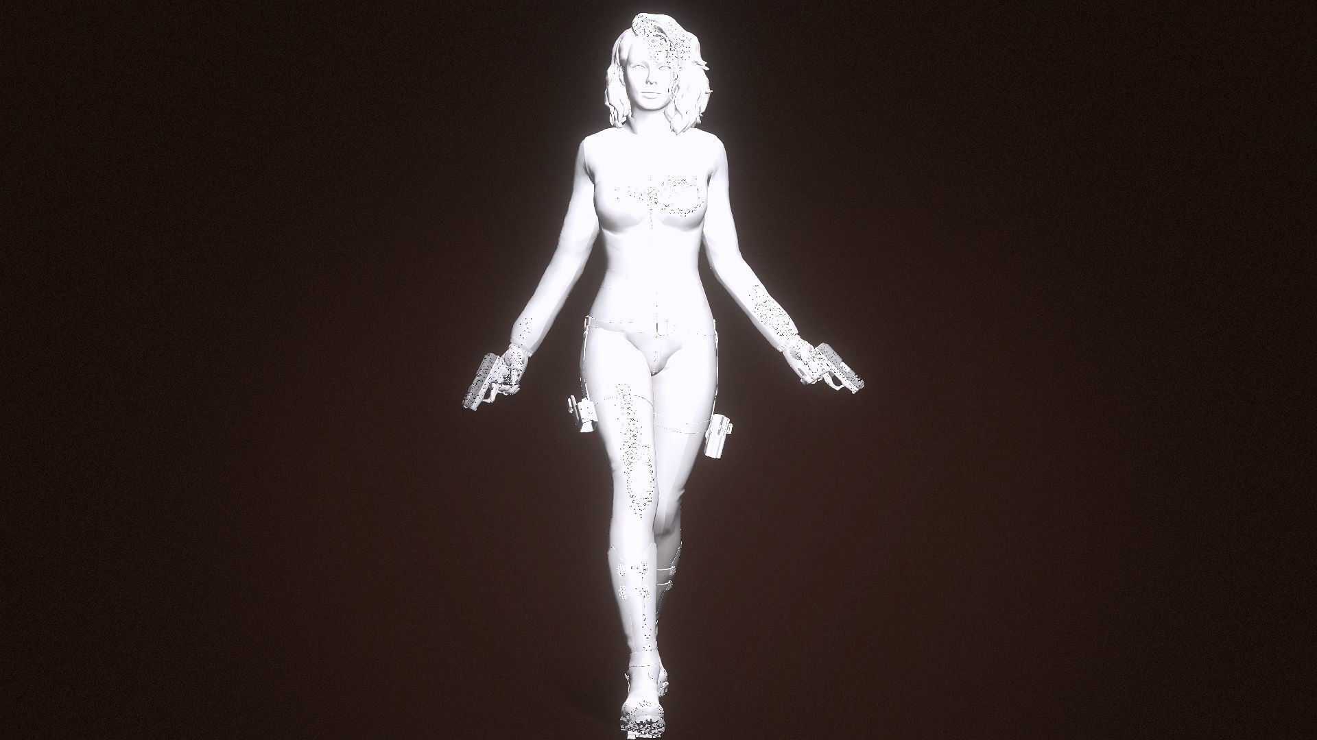 Black Widow Low-poly 3D model_9