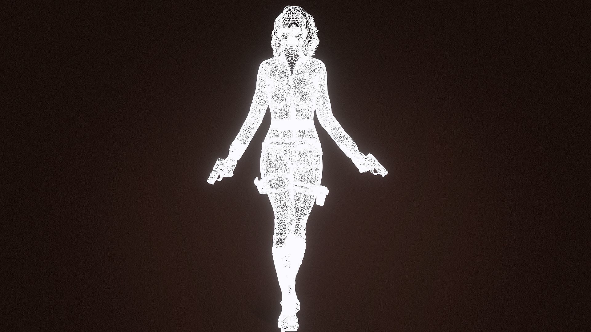 Black Widow Low-poly 3D model_10