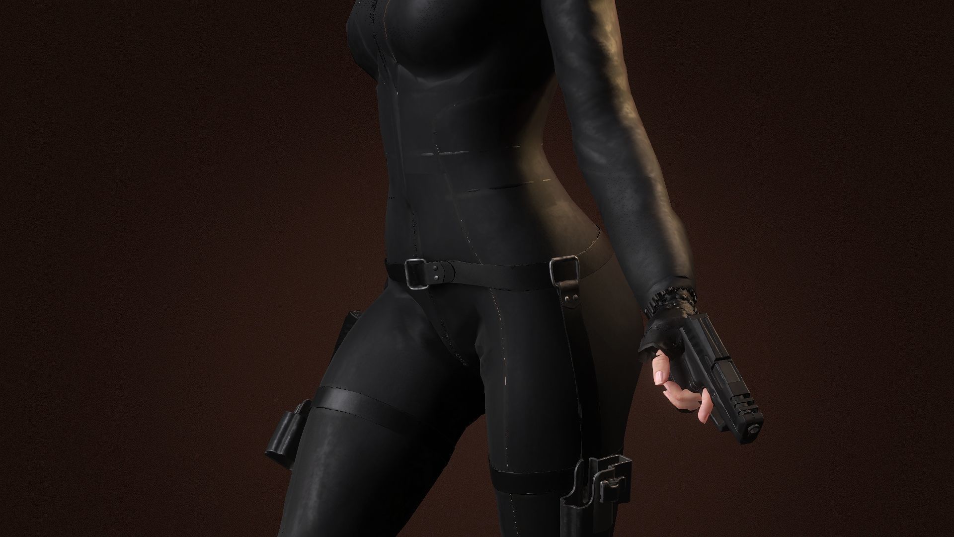 Black Widow Low-poly 3D model_2