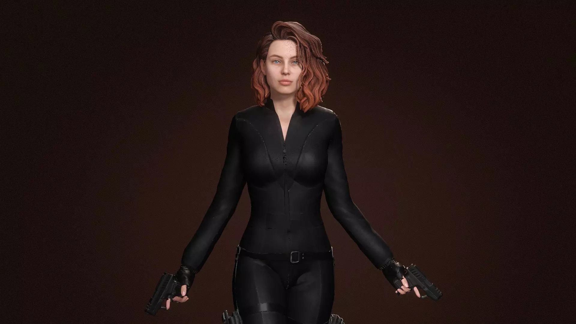 Black Widow Low-poly 3D model_0