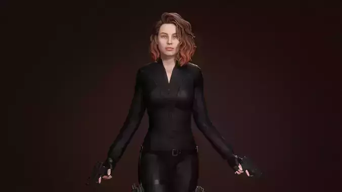 Black Widow  Low-poly 3D model