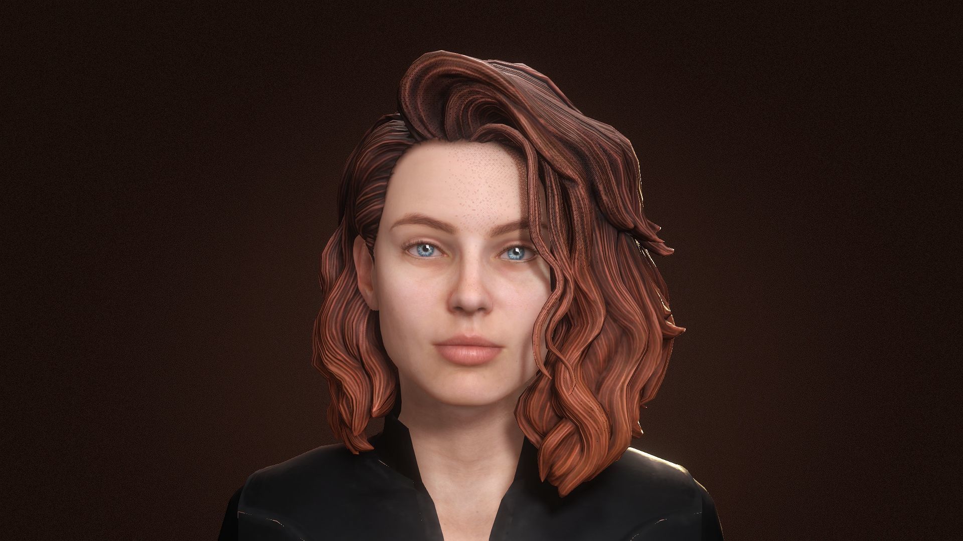 Black Widow Low-poly 3D model_4