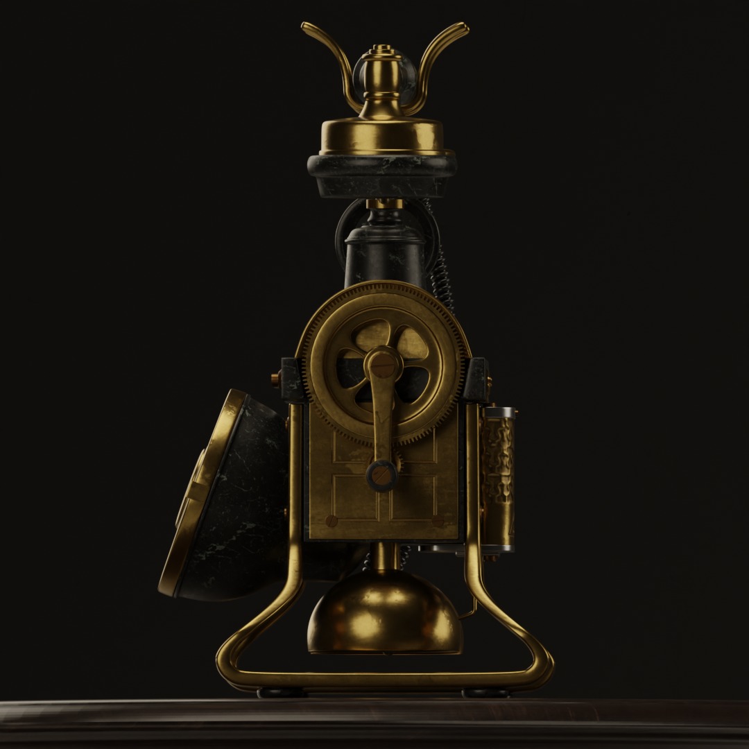 Vintage Telephone 3D model_4