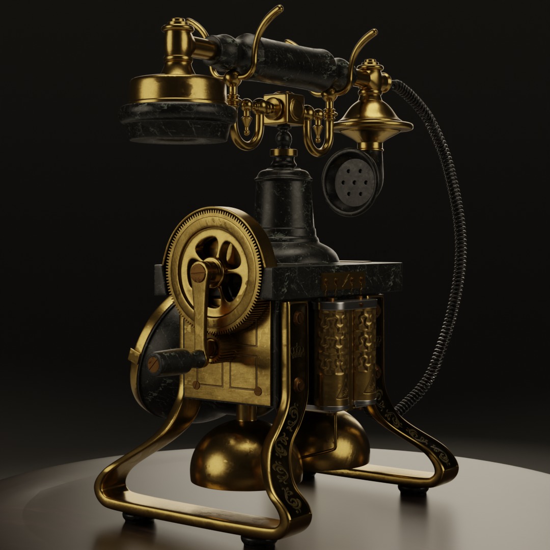Vintage Telephone 3D model_3