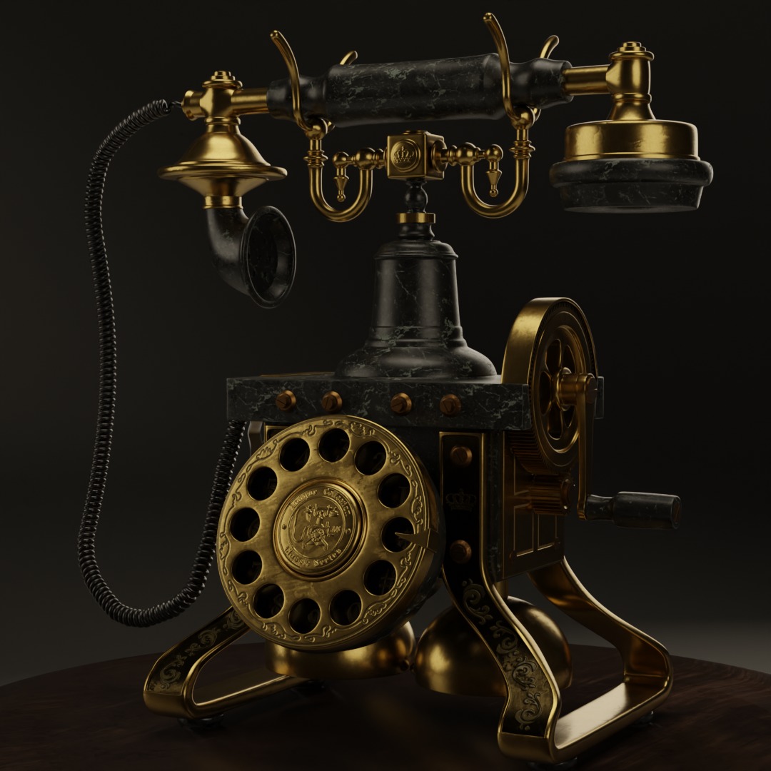 Vintage Telephone 3D model_1