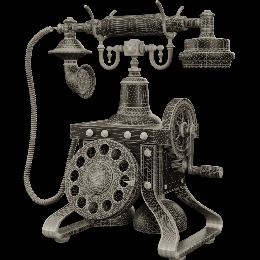 Vintage Telephone 3D model_10