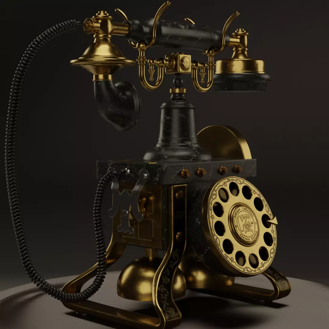 Vintage Telephone 3D model_0