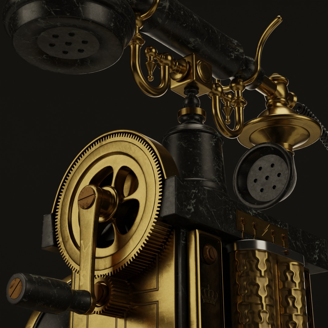 Vintage Telephone 3D model_8