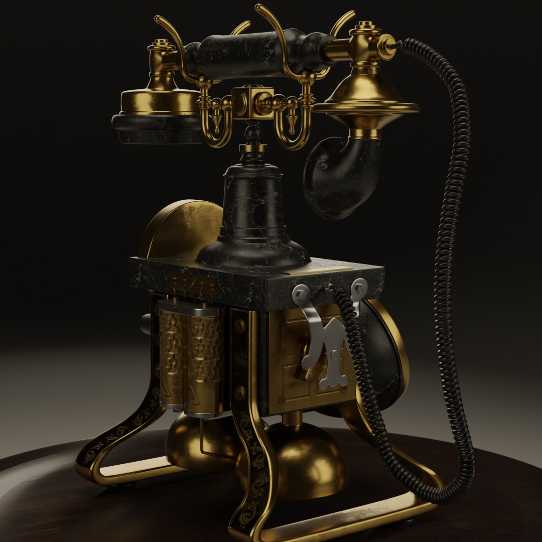 Vintage Telephone 3D model_2