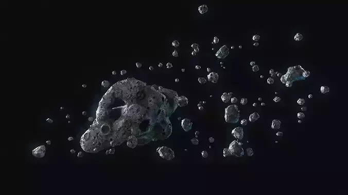 Realistic asteroid Clouds Low-poly 3D model