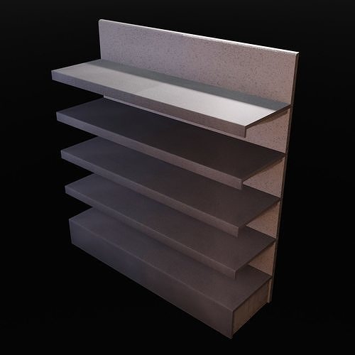 Store Shelf Low-poly 3D model