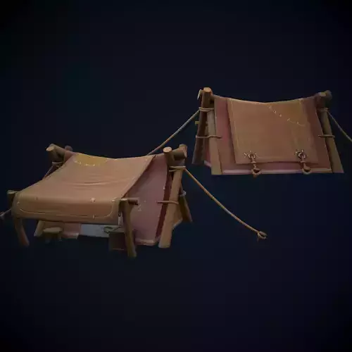 Stylized Tent Low-poly 3D model