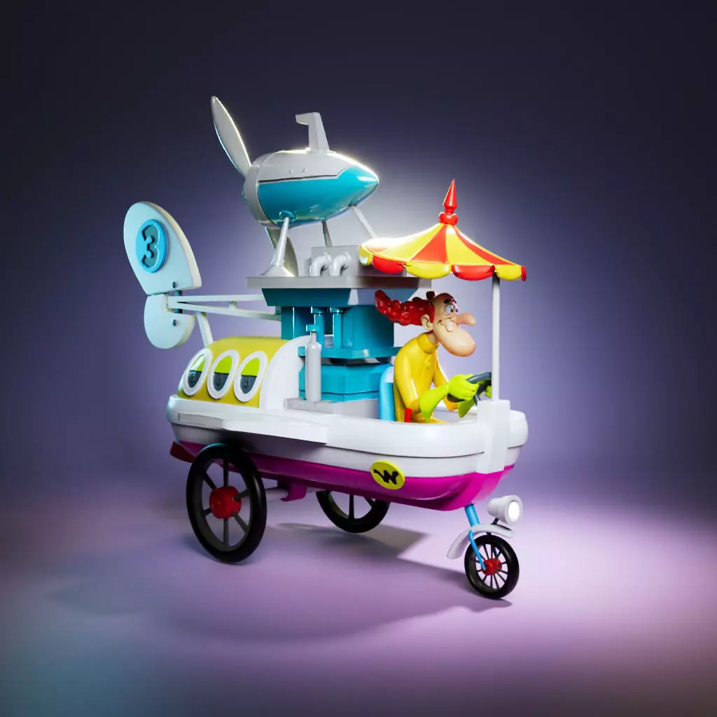 Professor Pat Pending - The Wacky Races 3D print model