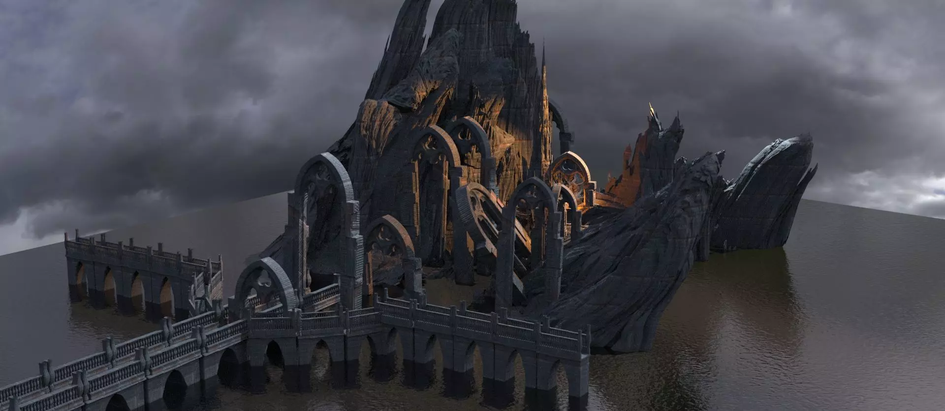 Khazaddum mountain ruins 3 3D model_0