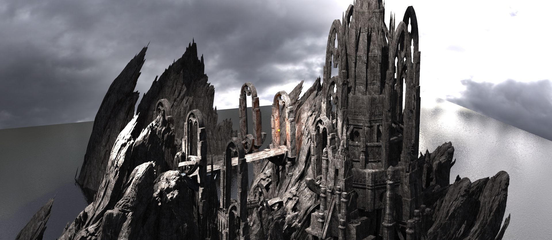 Gorgoroth Temple Fortress Ruins 3D model_1