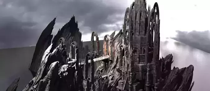 Gorgoroth Temple Fortress Ruins 3D model