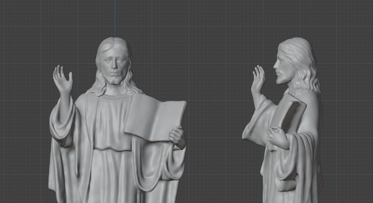 Jesus holding the Bible 3D print model_1