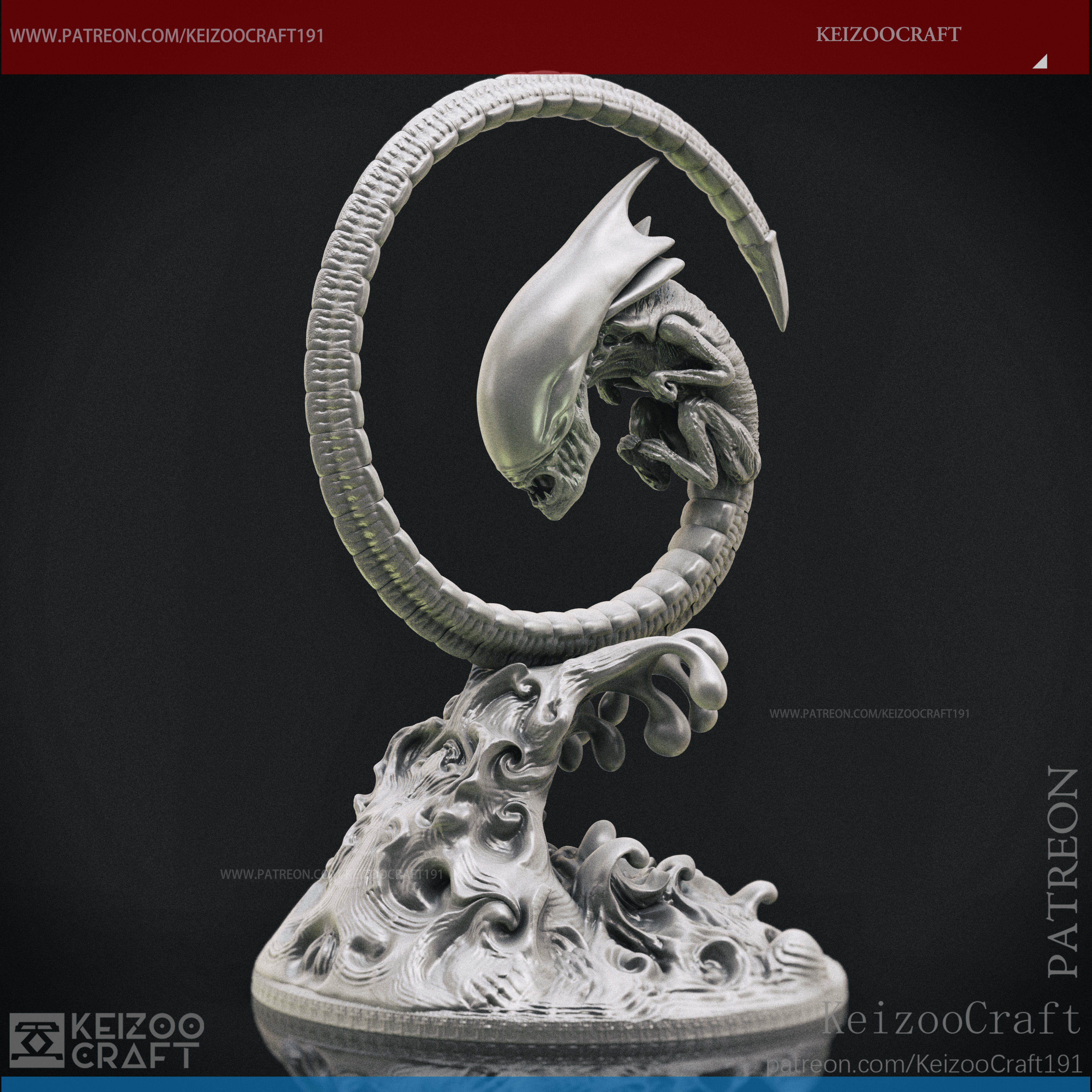 ALIEN-QUEEN CHESTBURSTER-ALIEN XENOMORPH 3D model 3D printable