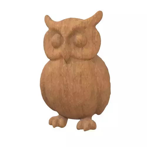 Wood Owl Sculpture v1 003