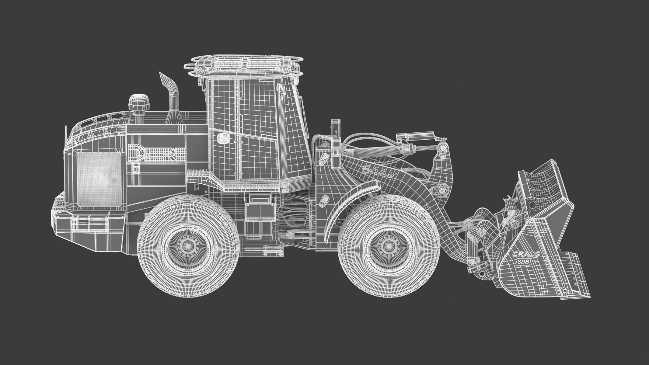 John Deere 644K Loader With WL-SDB Bucket 3D model_29