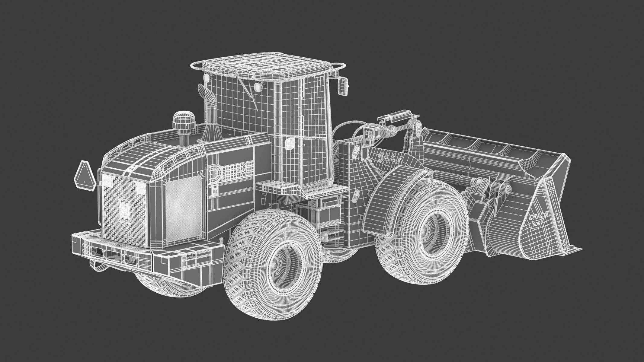 John Deere 644K Loader With WL-SDB Bucket 3D model_30