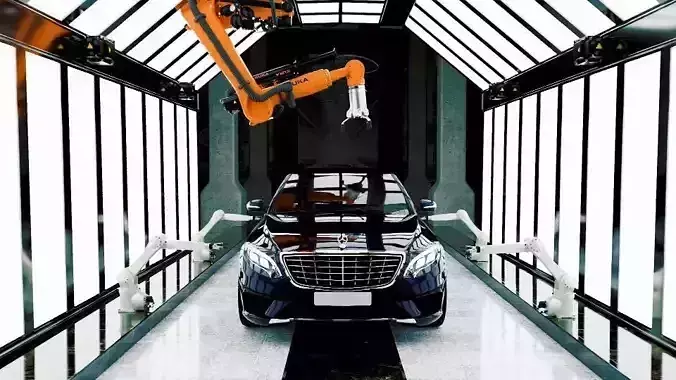 Car factory 3D model
