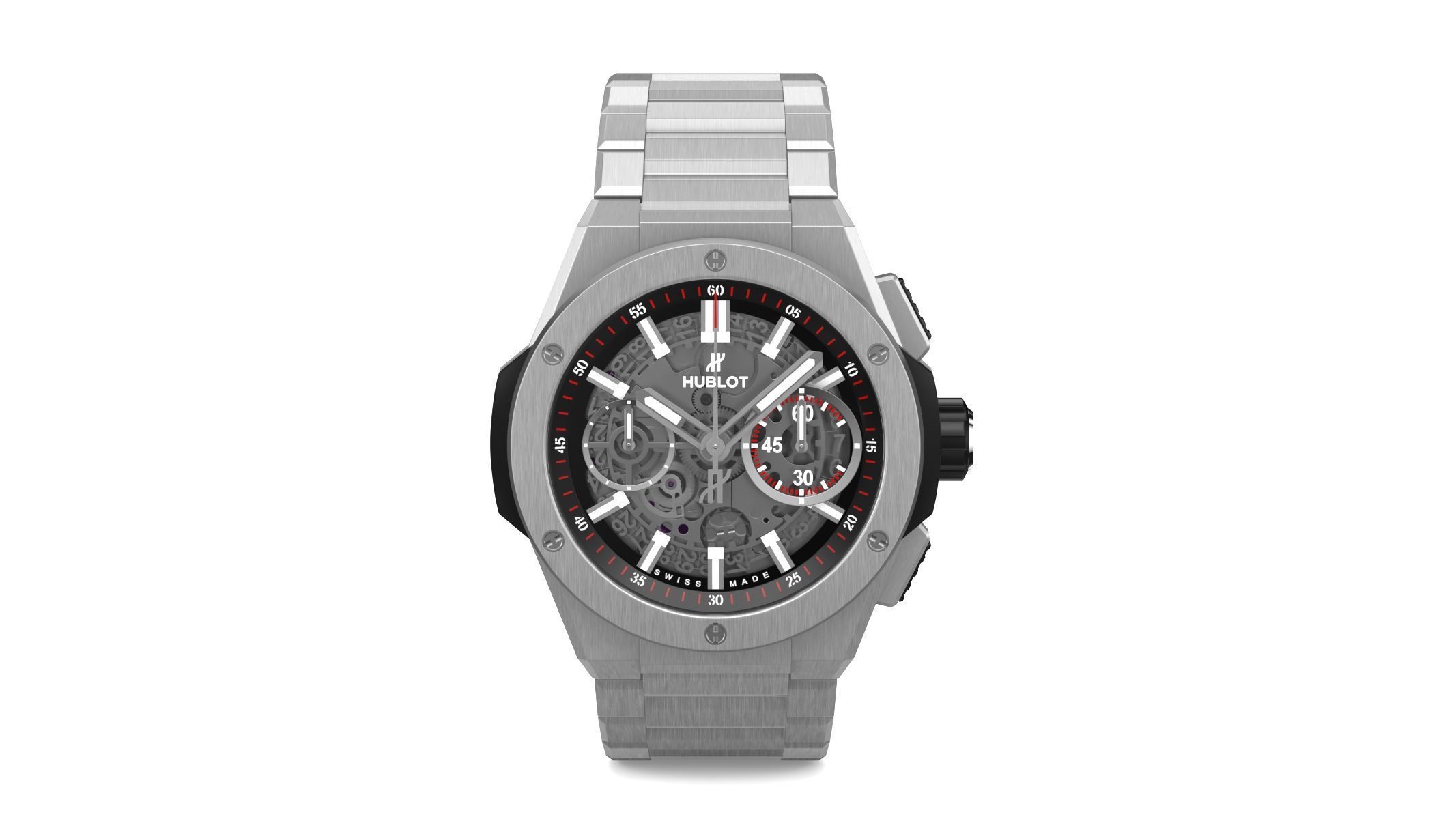 Hublot Big Bang Integranted 42mm Black Luxury Watch 3D model_1