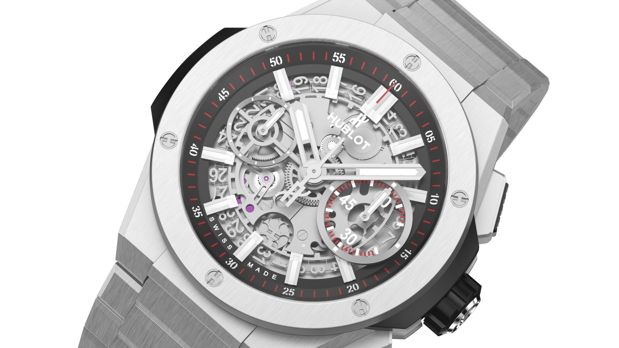 Hublot Big Bang Integranted 42mm Black Luxury Watch 3D model_9