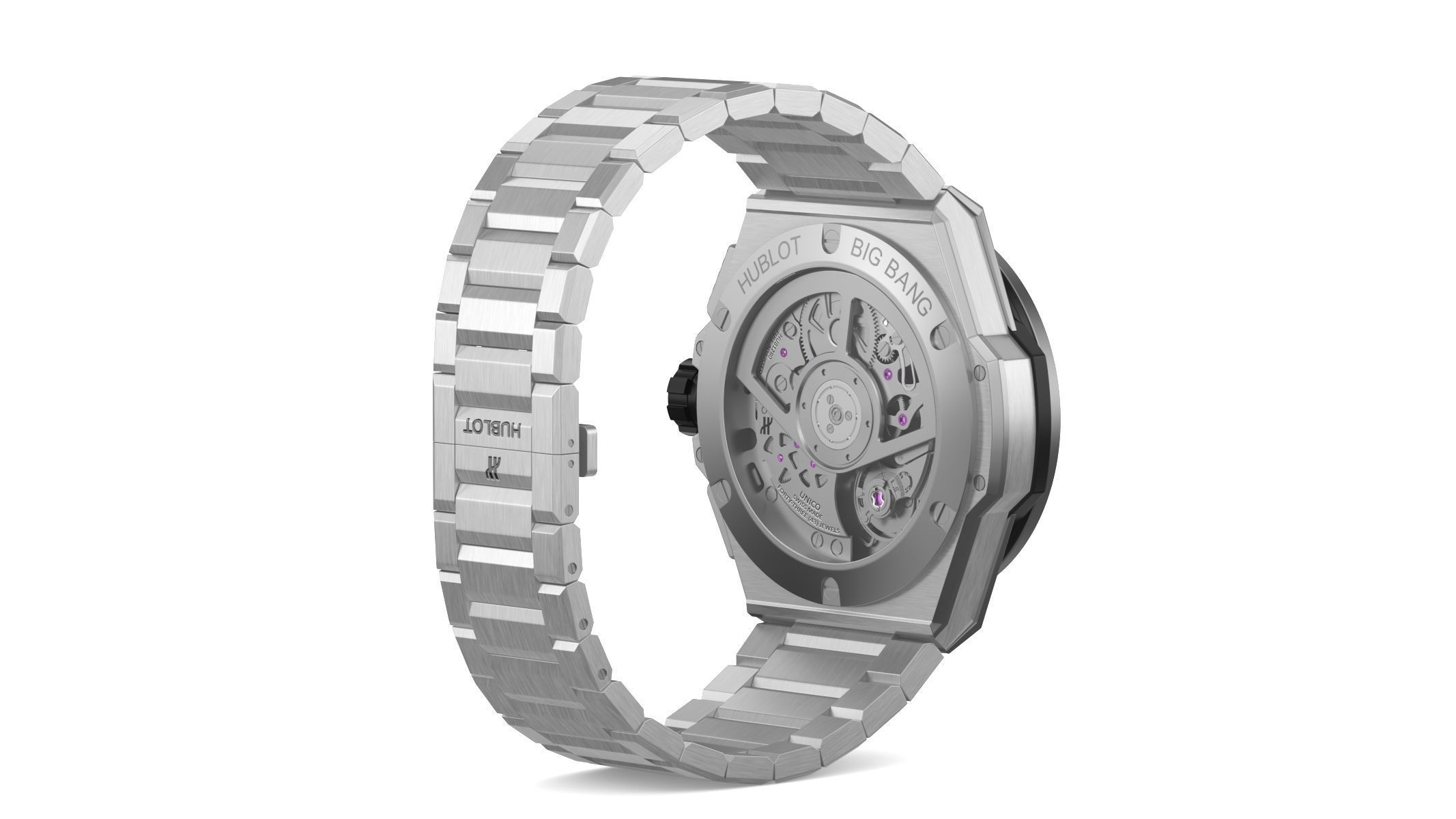 Hublot Big Bang Integranted 42mm Black Luxury Watch 3D model_2