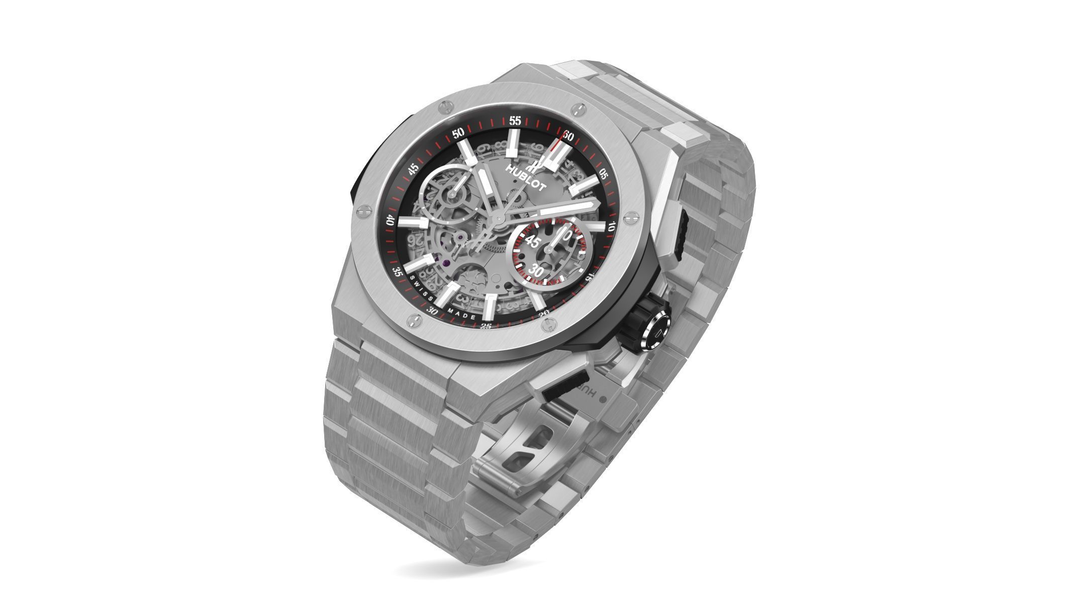 Hublot Big Bang Integranted 42mm Black Luxury Watch 3D model_4