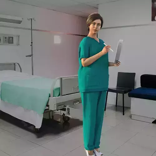 Nurse with nurse Scrubs garments